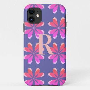 Case-Mate iPhone Case Monogramme Périwinkle Floral Retro Motif