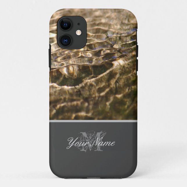 Coques Case-Mate iPhone Monogramme personnalisable avec eau cristalline! (Dos)