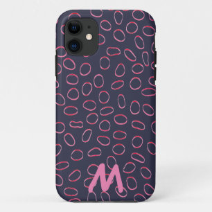 Coque iPhone 11 Monogramme personnalisable Cute unique Motif Abstr