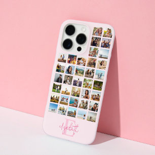 Coques iPhone 16 Pro Max Monogramme Personnalisé 36 Photo Collage
