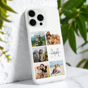 Coques iPhone 16 Pro Max Monogramme Personnalisé 5 Photo Collage