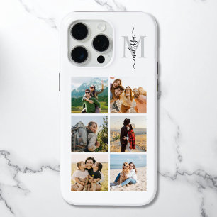Coque iPhone 15 Pro Max Monogramme Personnalisé 6 Photo Collage