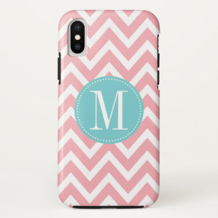 Etui iPhone Case-Mate Monogramme personnalisé bleu clair et rose