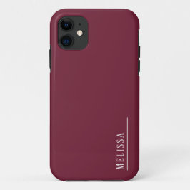 Case-Mate iPhone Case monogramme personnalisé, bordeaux moderne