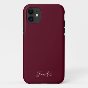 Case-Mate iPhone Case Monogramme personnalisé Chic couleur vin Bourgogn