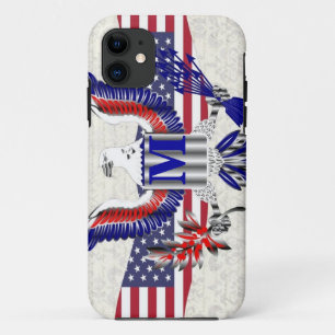 Etui iPhone Case-Mate monogramme personnalisé de l'aigle patriotique amé