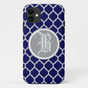 Etui iPhone Case-Mate Monogramme personnalisé élégant Quatrefoil argent