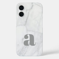 Monogramme personnalisé en marbre blanc et gris