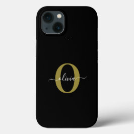 Case-Mate iPhone Case Monogramme personnalisé Nom du script Black White 