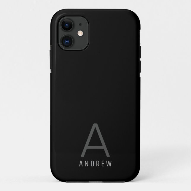 Coques Case-Mate iPhone Monogramme personnalisé Nom simple  (Dos)