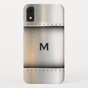 Case-Mate iPhone Case Monogramme personnalisé  Plaque métallique argen