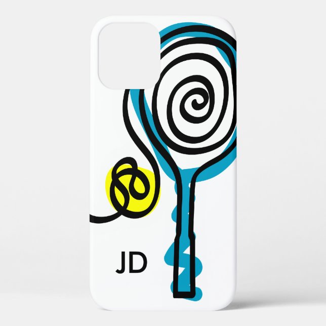 Coques Case-Mate iPhone Monogramme personnalisé raquette de tennis iPhone  (Verso)