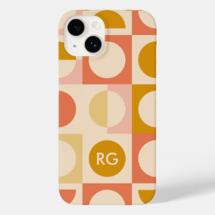 Coque Pour iPhone 14 Monogramme personnalisé Retro Color Motif
