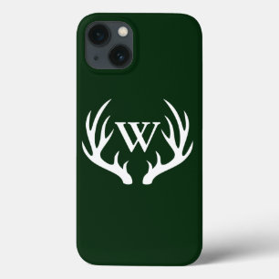 Etui iPhone Case-Mate Monogramme personnalisé Rustique blanc cerf Antler