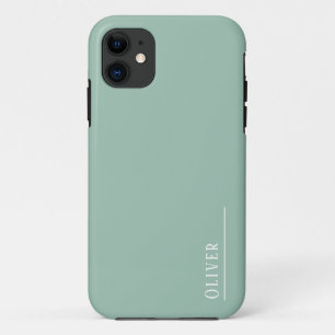 Case-Mate iPhone Case monogramme personnalisé, vert sauge moderne