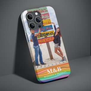 Case-Mate iPhone Case Monogramme Photo Nom Vague Colorée Tendance Modern