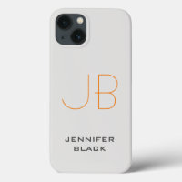 Monogramme Platine gris minimaliste Nom moderne