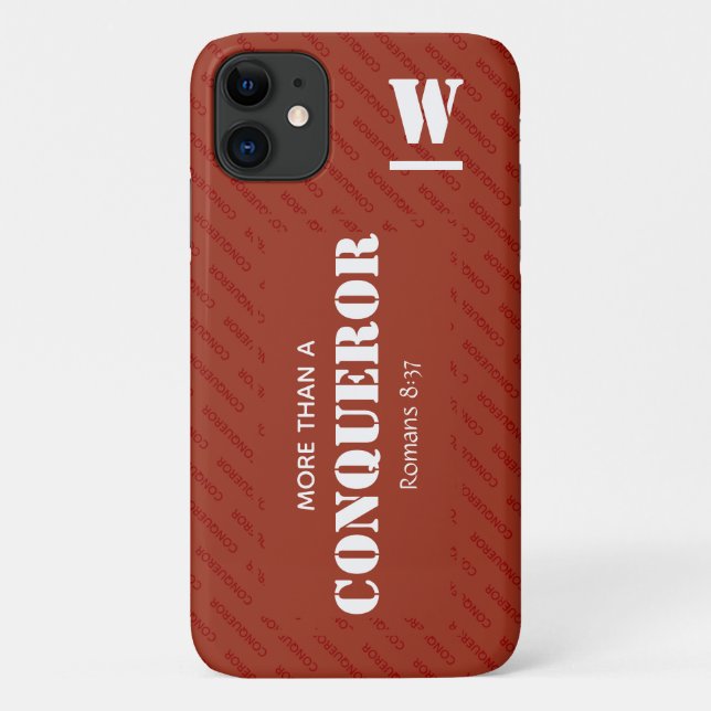Coques Case-Mate iPhone Monogramme PLUS QU'UN CONQUÉRANT Christian RED (Dos)