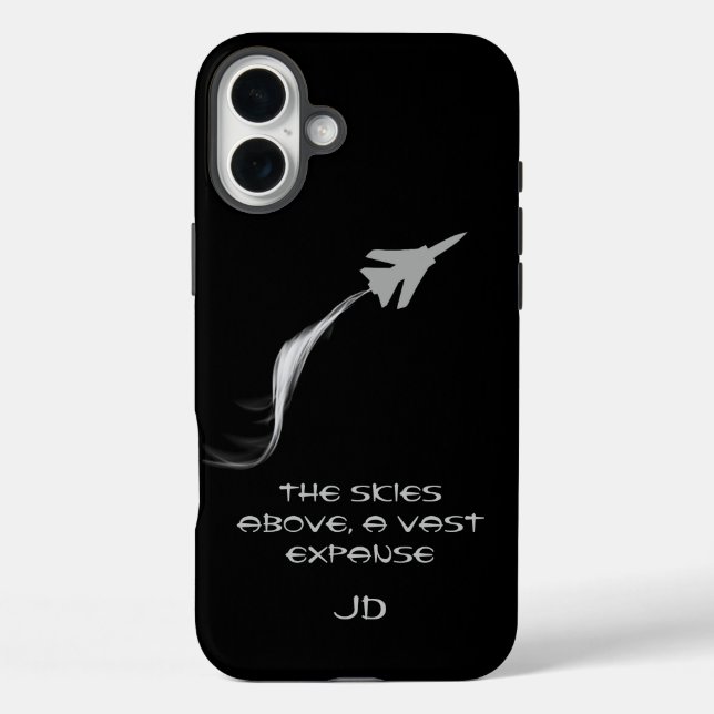 Coques Case-Mate iPhone Monogramme, Poésie, Vol, Avion avec fumée (Verso)