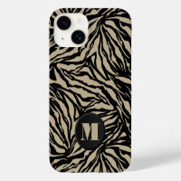Monogramme Poster de animal noir beige