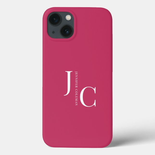 Coques Case-Mate iPhone Monogramme professionnel minimaliste moderne rose  (Verso)
