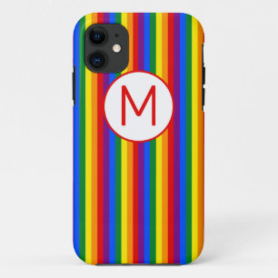 Case-Mate iPhone Case Monogramme rayé arc-en-ciel