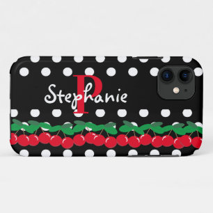 Case-Mate iPhone Case Monogramme Red Cherries White Pois Retro