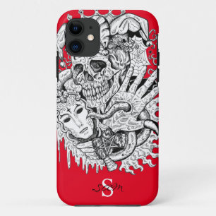 Case-Mate iPhone Case Monogramme Red Skeleton Court Jester Coque-Mate iP