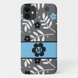 Case-Mate iPhone Case Monogramme Retro Blue Floral Thème