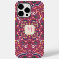 Monogramme rose et coloré