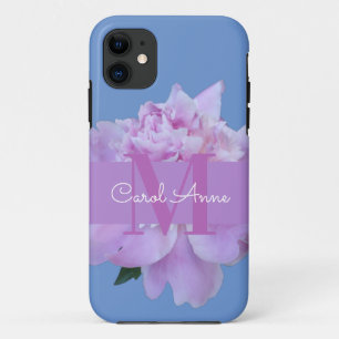 Case-Mate iPhone Case Monogramme rose Fleur bleu doux
