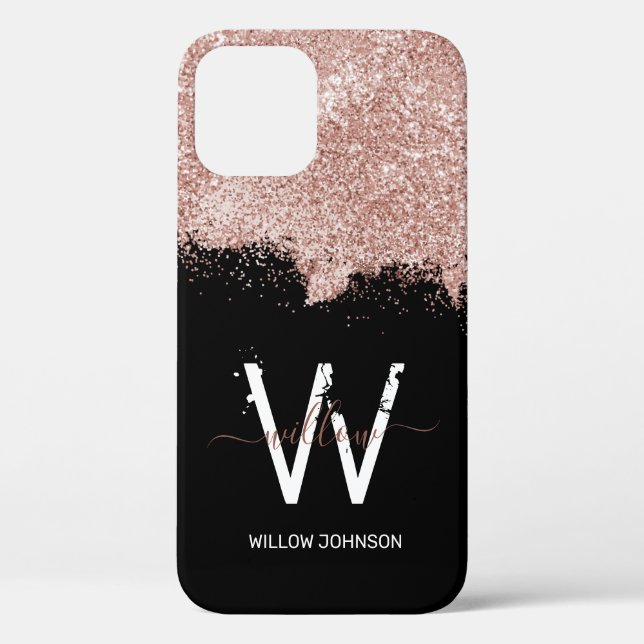 Coques Case-Mate iPhone Monogramme rose Gold Rose Black Girl (Verso)