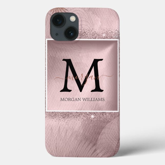 Coques Case-Mate iPhone Monogramme rose Gold Script (Verso)