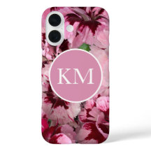 Monogramme rose oeillet Janvier Fleur d'anniversai