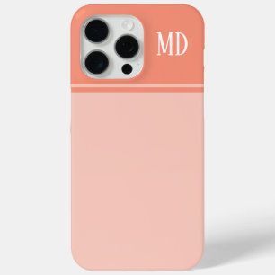 Coque iPhone 15 Pro Max Monogramme rose simple et joli Saumon