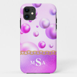 Case-Mate iPhone Case Monogramme rose violet en métal bulles Glam de fil