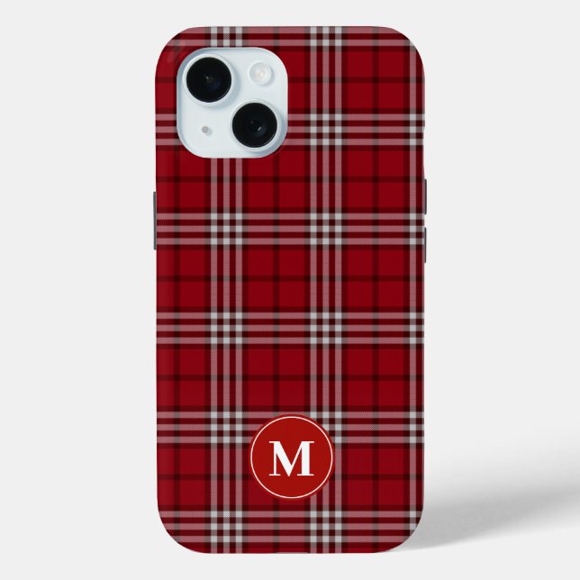 Coques Case-Mate iPhone monogrammé rouge (Verso)