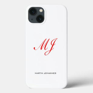 Case-Mate iPhone Case Monogramme rouge blanc minimaliste moderne