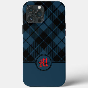 Case-Mate iPhone Case Monogramme rouge bleu écossais