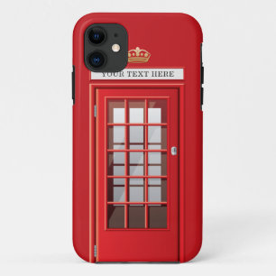 Coque Case-Mate Pour iPhone Monogramme rouge britannique vintage de cabine