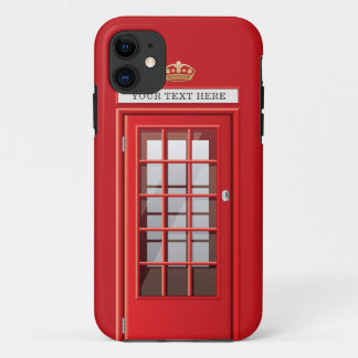 Coque Case-Mate Pour iPhone Monogramme rouge britannique vintage de cabine