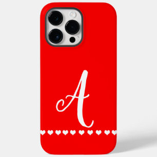 Coque Pour Pour iPhone 14 Pro Max Monogramme rouge et blanc Premier Coque-Mate iPhon