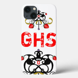 iPhone 13 COQUE MONOGRAMME ROUGE ET NOIR