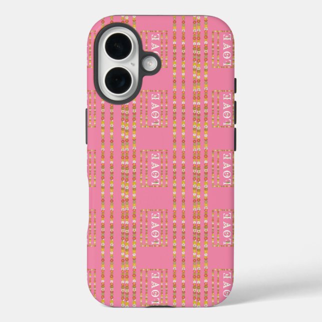 Coques Case-Mate iPhone Monogramme Rustique Daisy Floral Rose (Verso)