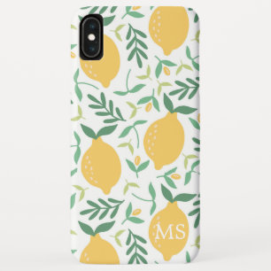 Case-Mate iPhone Case Monogramme rustique de motif de citron de jaune de