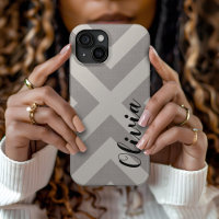 Monogramme rustique gris X Chevron