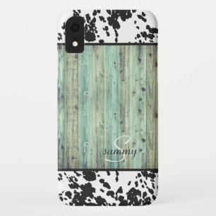 Case-Mate iPhone Case Monogramme Rustique Ouest Turquoise Bois