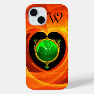 COQUE POUR iPhone 15 MONOGRAMME SHAMROCK DU COEUR CÉLTIQUE DE LA JOURNÉ