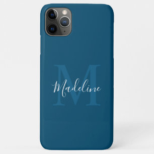Case-Mate iPhone Case Monogramme simple bleu marine Élégant Script