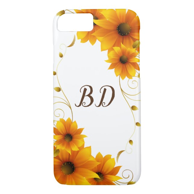 Coques Case-Mate iPhone Monogramme SunFlowers (Dos)